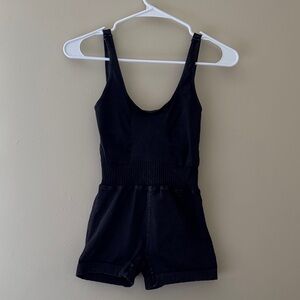 FP Movement by Free People Black Sleeveless Romper
